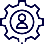 Person icon inside a gear shape.